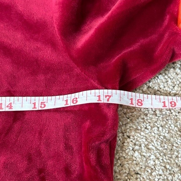 FILA Emiliana Velour Womens Ringer Crop Top Berry Red with Orange Medium - Picture 7 of 8